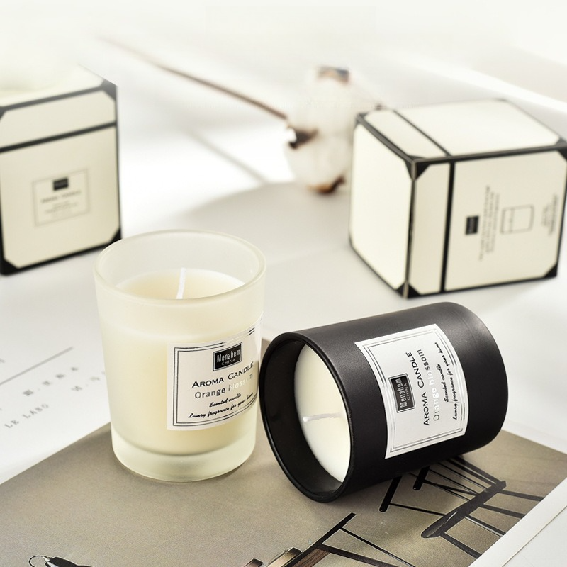 Home Fragrance Options - 3-Color Glass Jar Scented Candle Natural