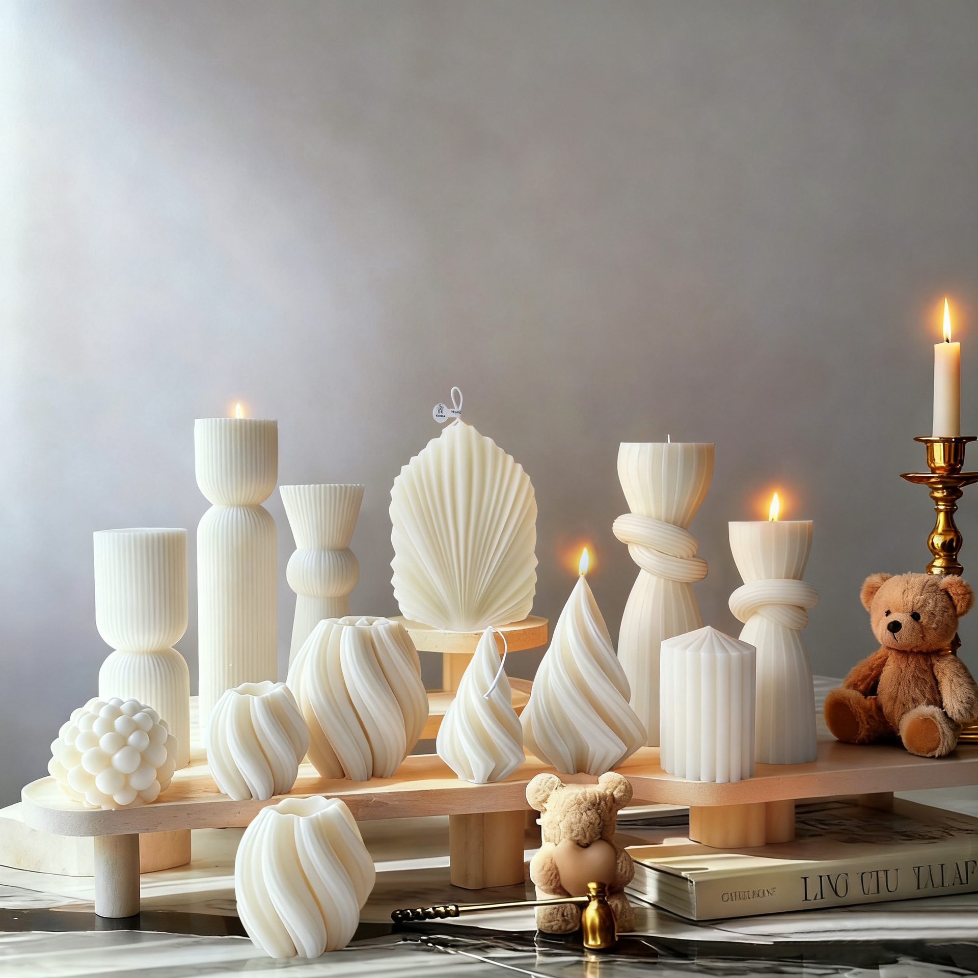 Home Fragrance Aromatherapy - Nordic Minimalist White Scented Candle Atmosphere
